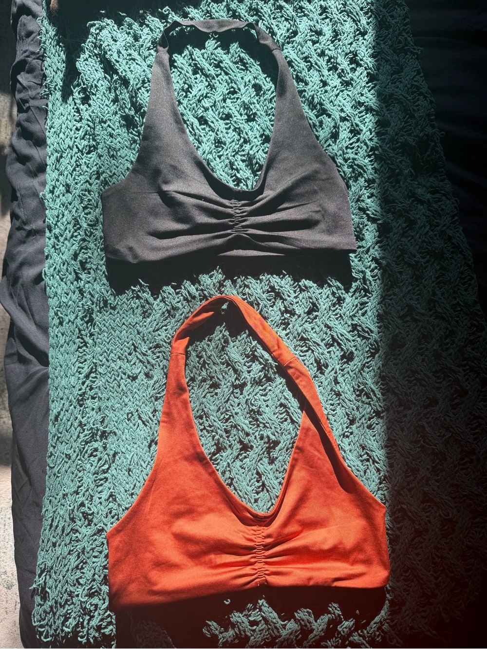 Halter Bralette Top Duo - Black & Rust